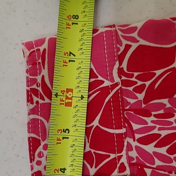 Lilly Pulitzer <White Label> Pink Floral Thin Corduroy Wrap Skirt size 12 - Picture 8 of 9